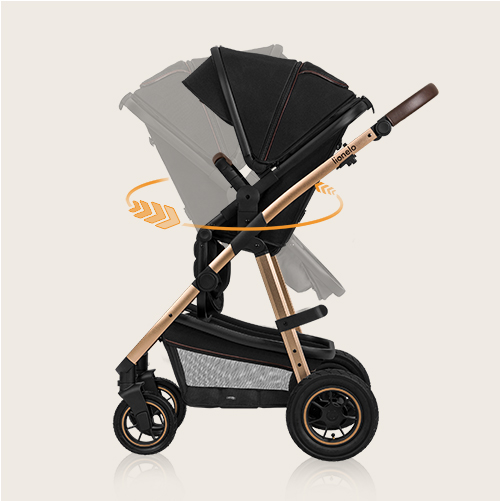 lionelo Amber 3 w 1 Black Silver — Wózek wielofunkcyjny